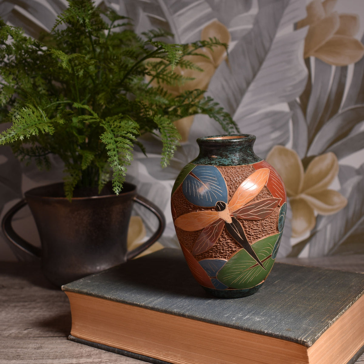 Heart Garden Soapstone Pen Cup Vase, Handcrafted in Kenya, Purple